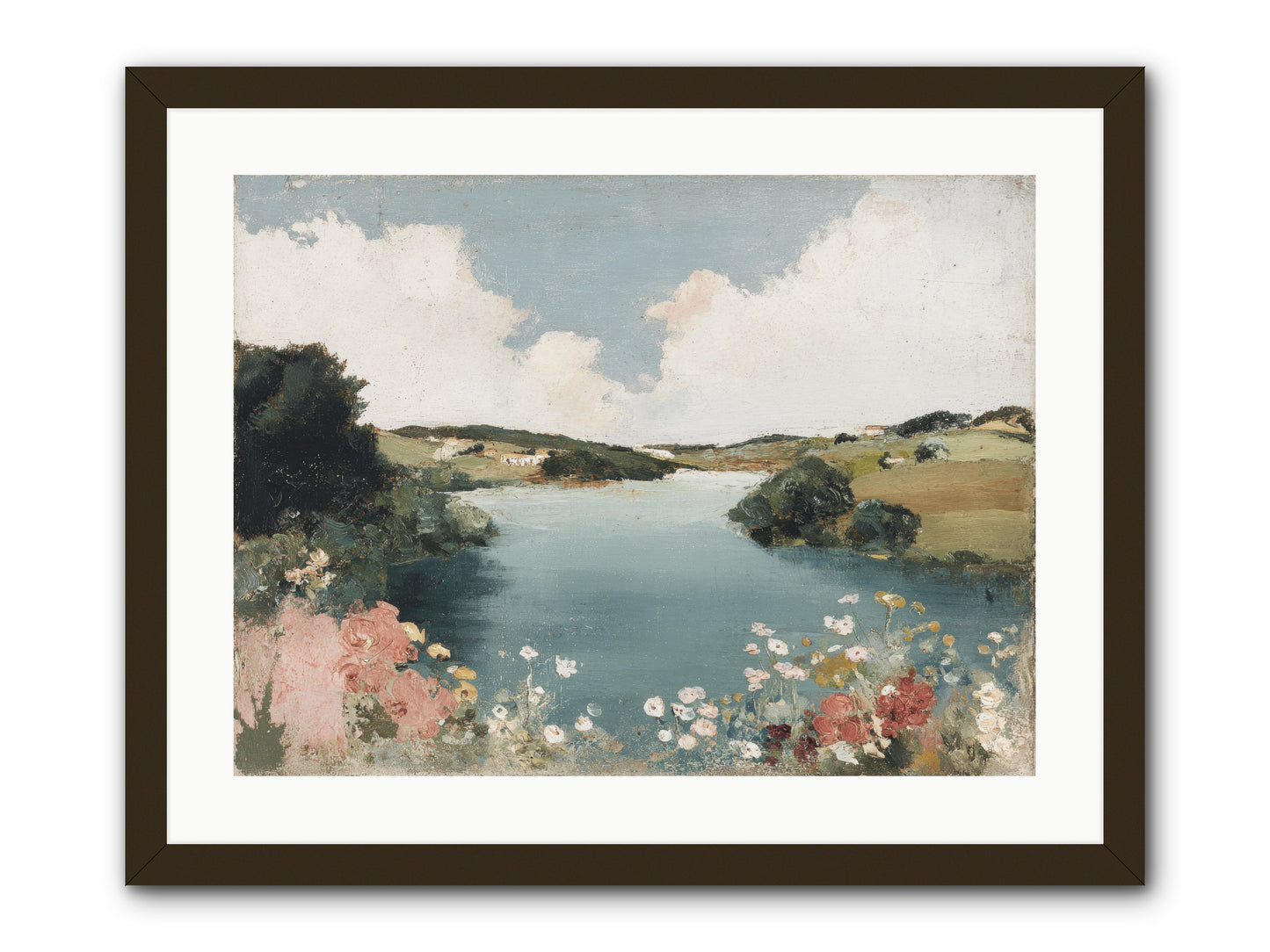 The Quiet Lake -- Framed Print - Black 24x18