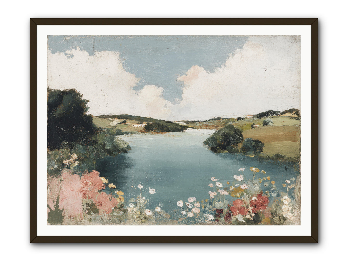 The Quiet Lake -- Framed Print - Black 48x36