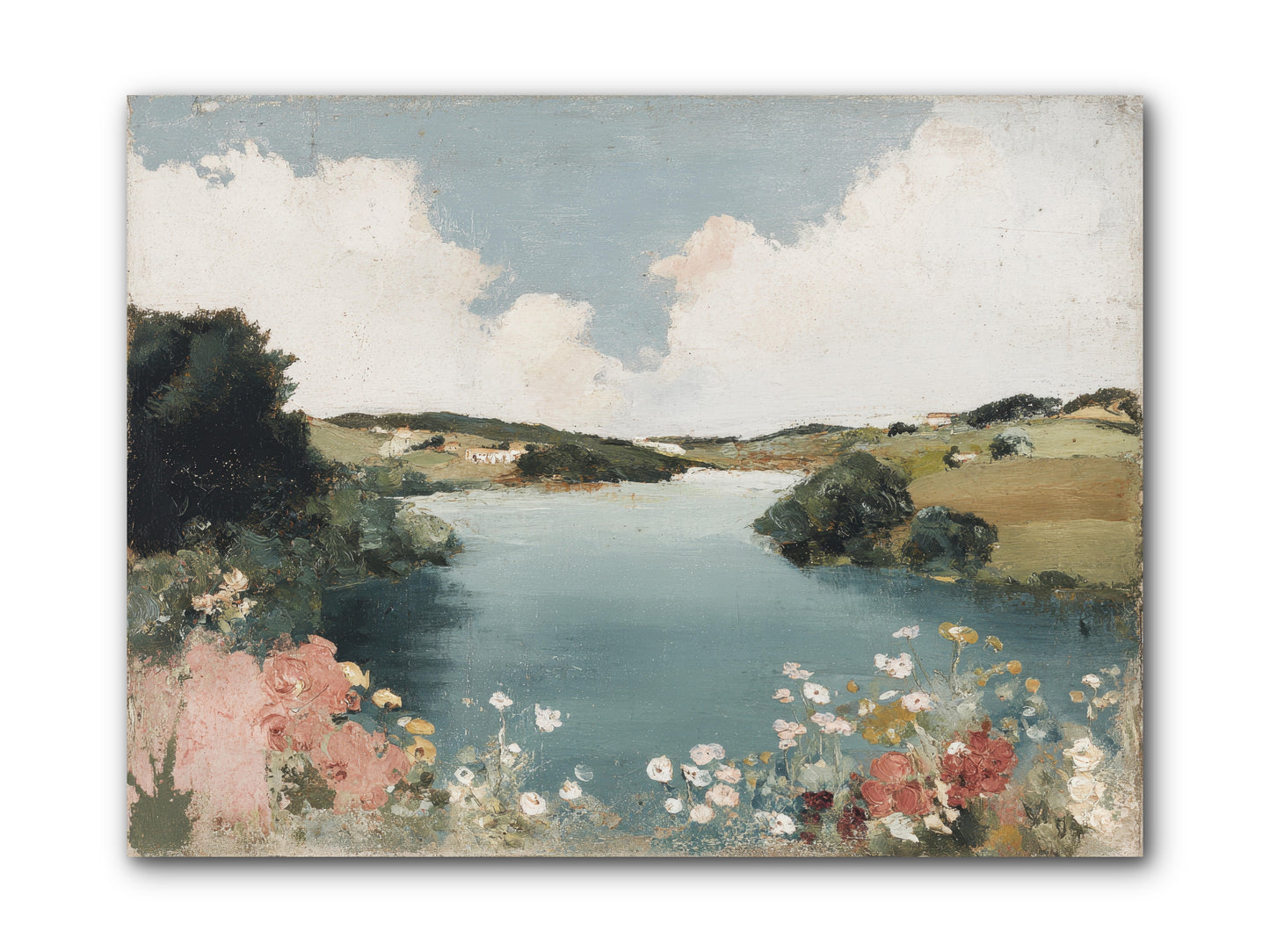 The Quiet Lake -- Wrapped Canvas 12x9