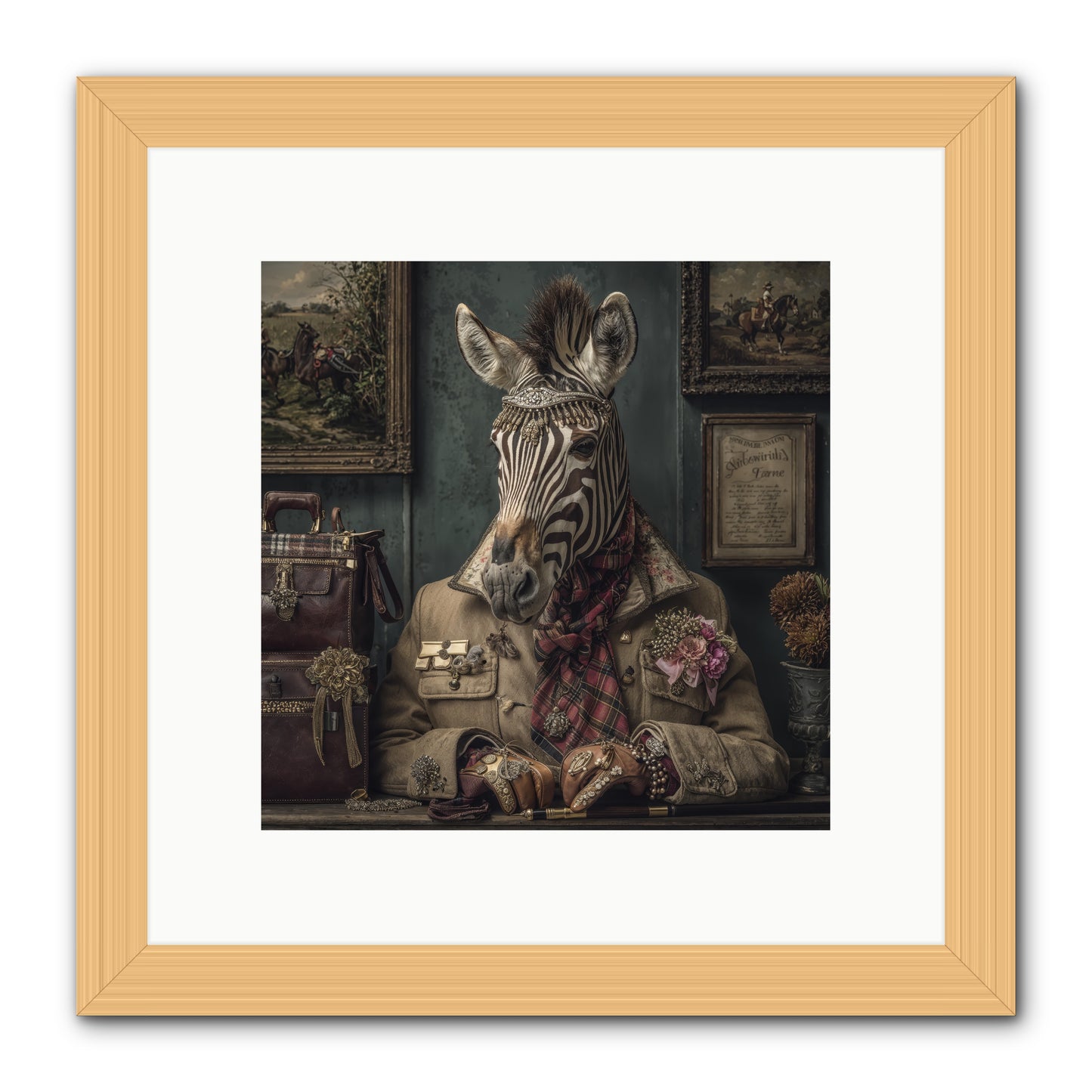 The Quiet Maps -- Framed Print - Natural 10x10