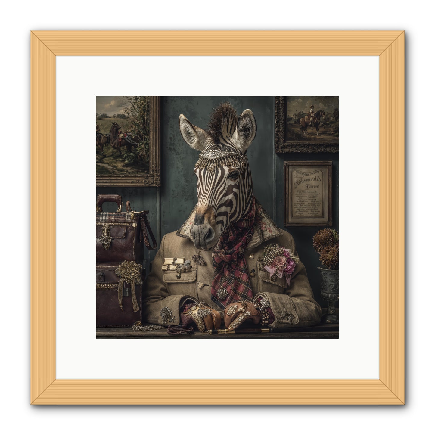 The Quiet Maps -- Framed Print - Natural 12x12