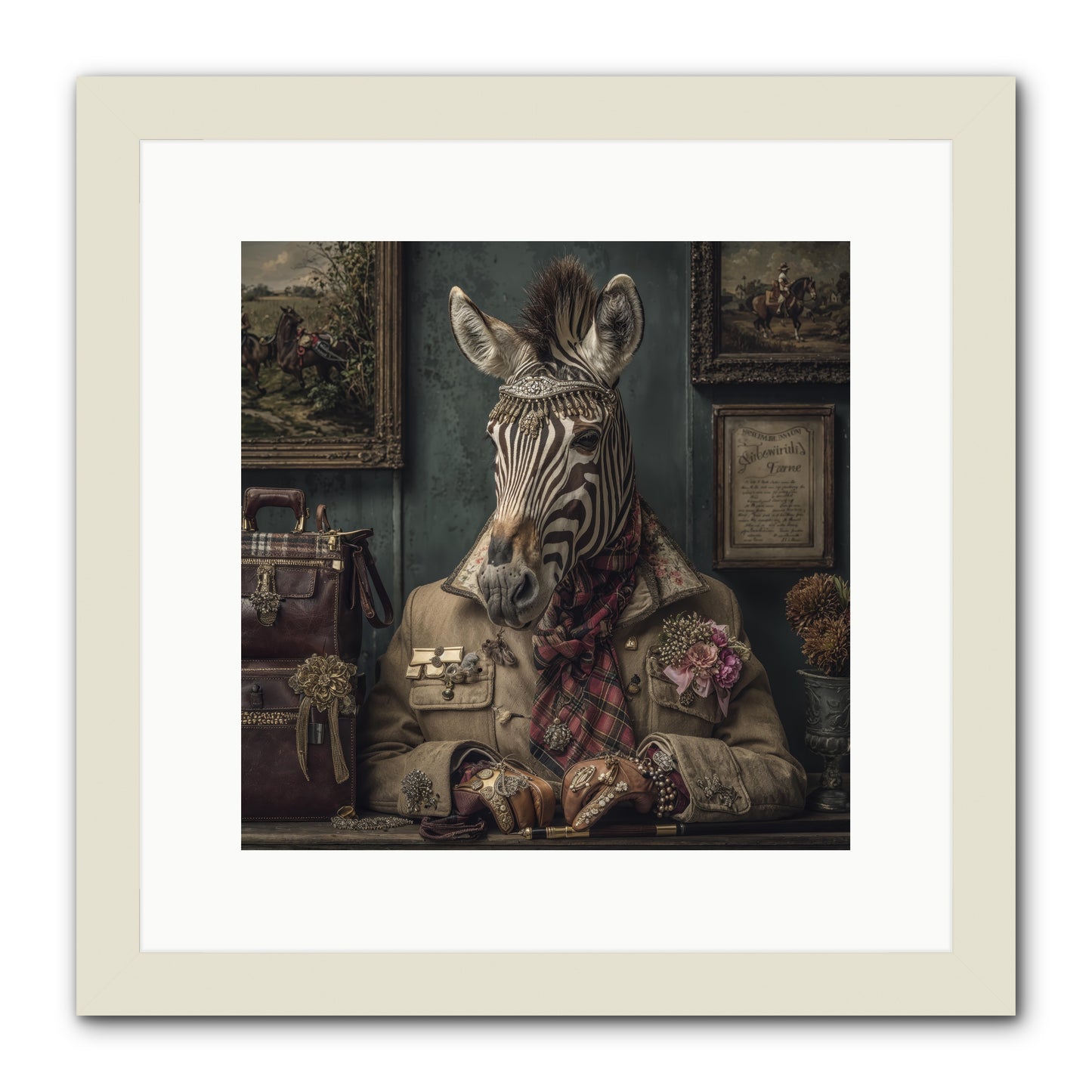 The Quiet Maps -- Framed Print - White 12x12