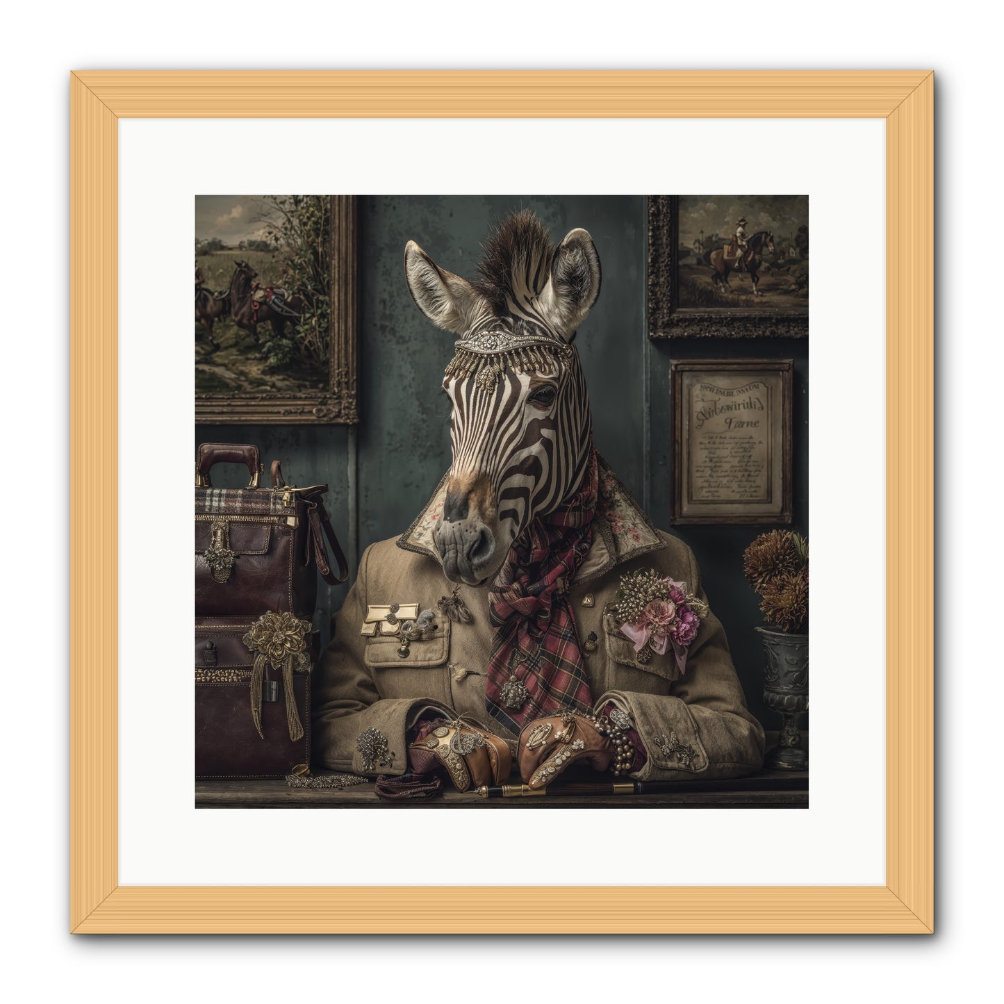 The Quiet Maps -- Framed Print - Natural 16x16