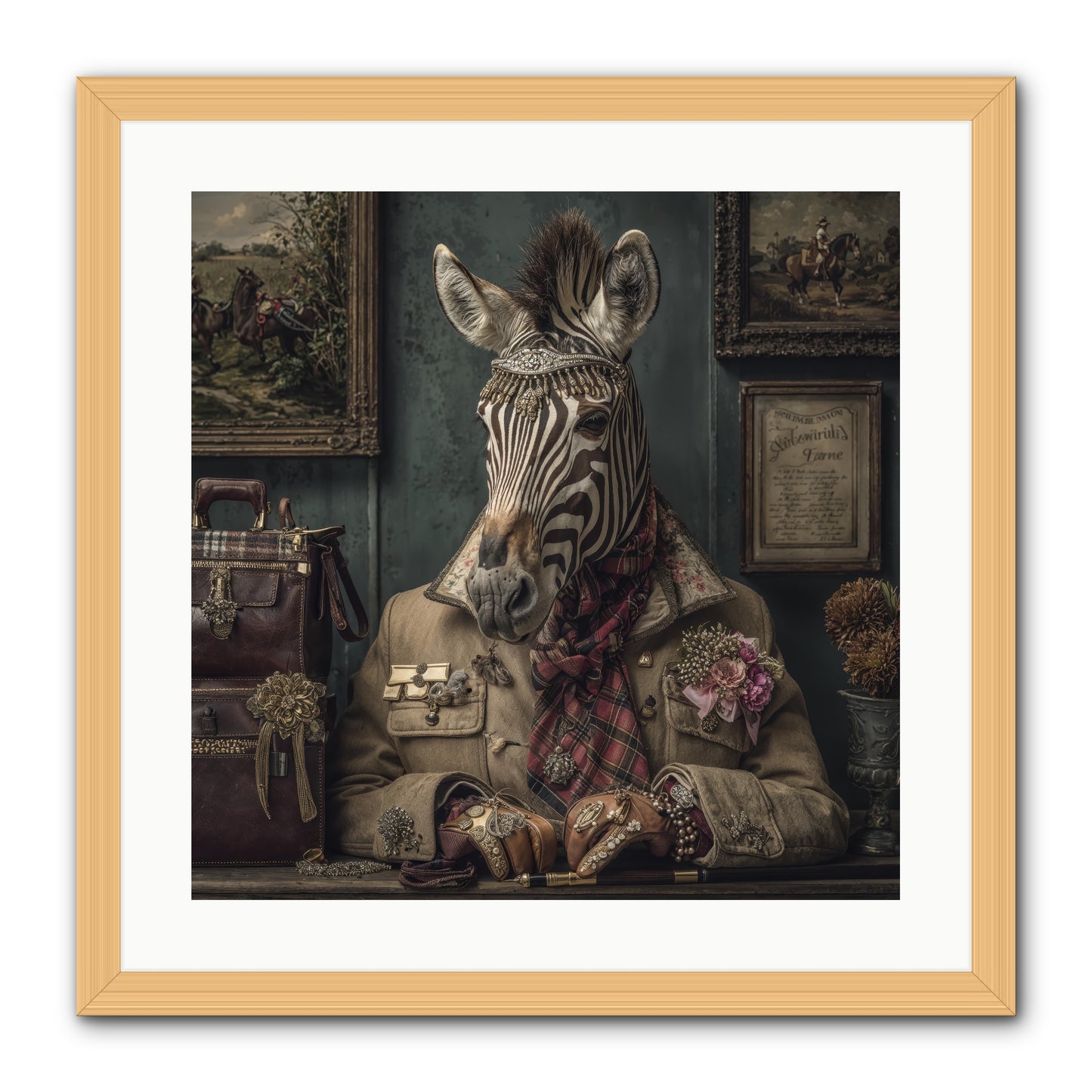 The Quiet Maps -- Framed Print - Natural 20x20