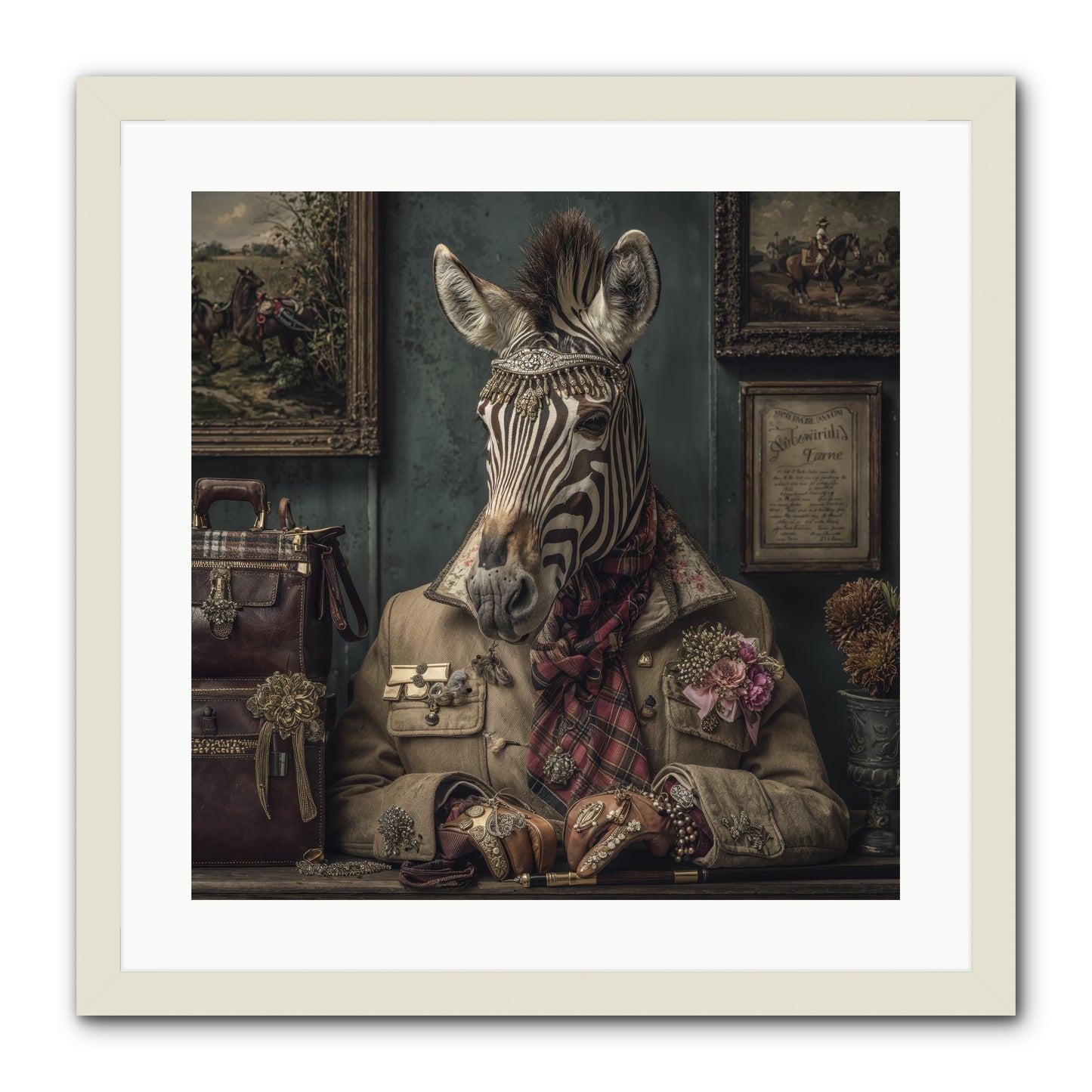 The Quiet Maps -- Framed Print - White 20x20