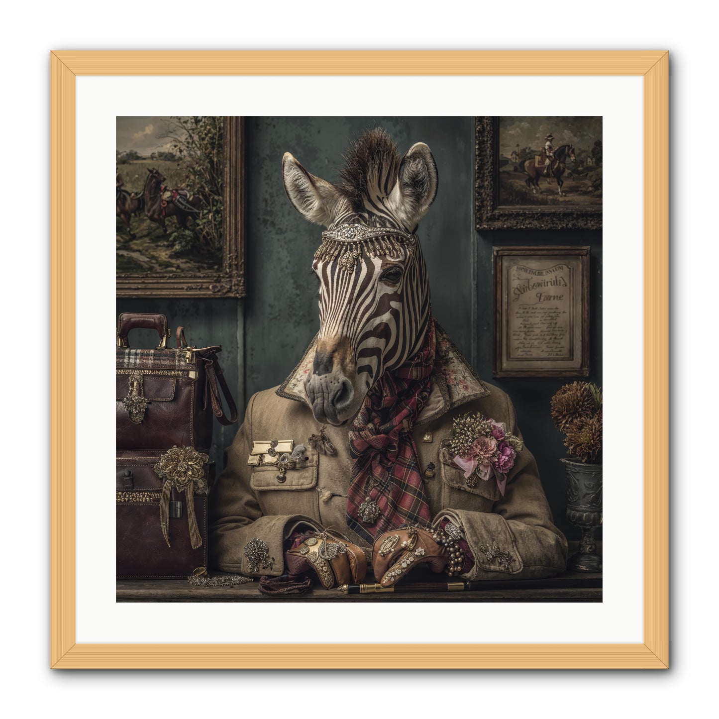 The Quiet Maps -- Framed Print - Natural 24x24
