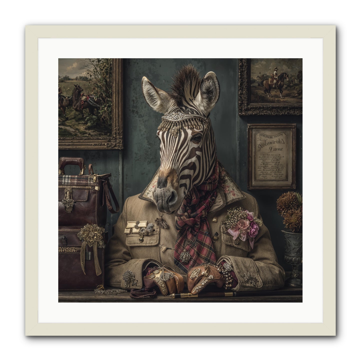 The Quiet Maps -- Framed Print - White 24x24
