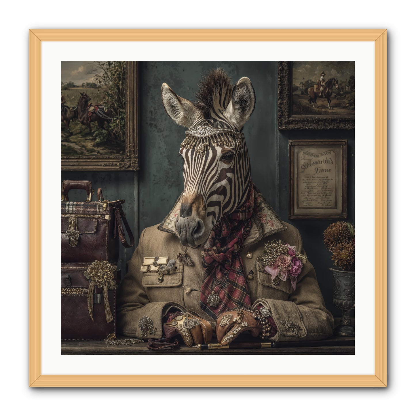The Quiet Maps -- Framed Print - Natural 30x30