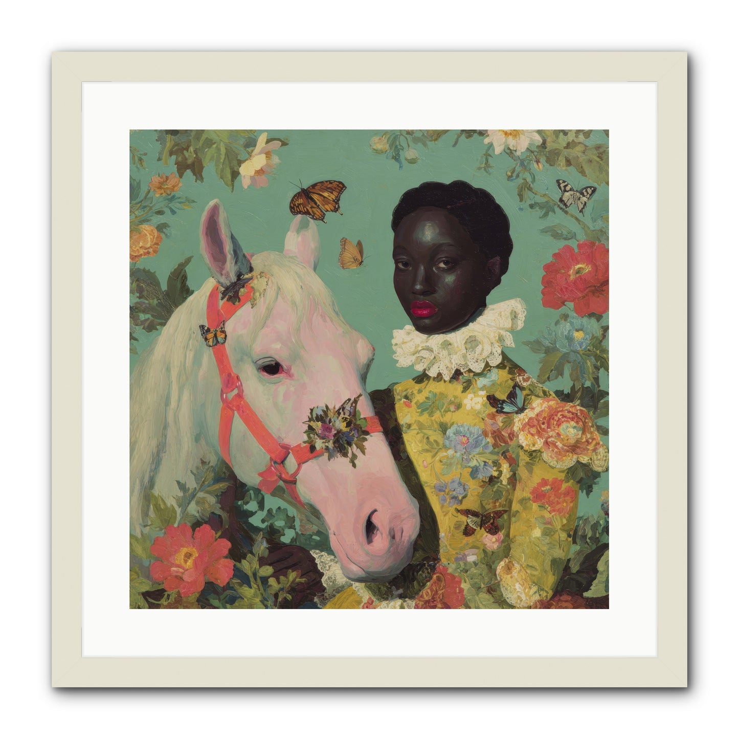 The Quiet Understanding -- Framed Print - White 20x20