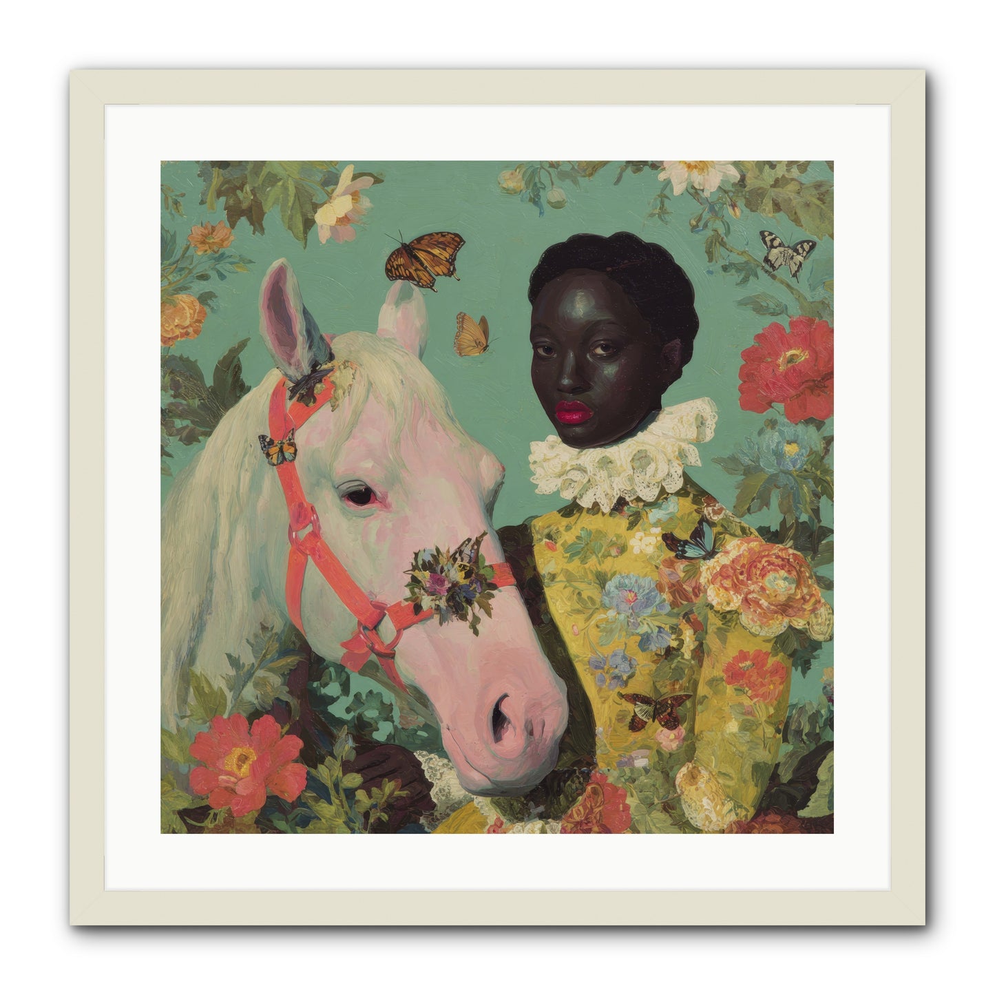 The Quiet Understanding -- Framed Print - White 24x24