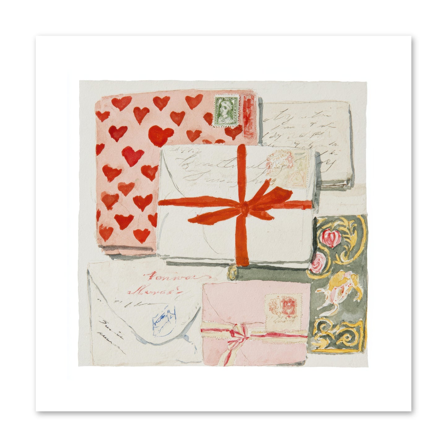 The Reading Club Of Hearts -- Paper Print 10x10