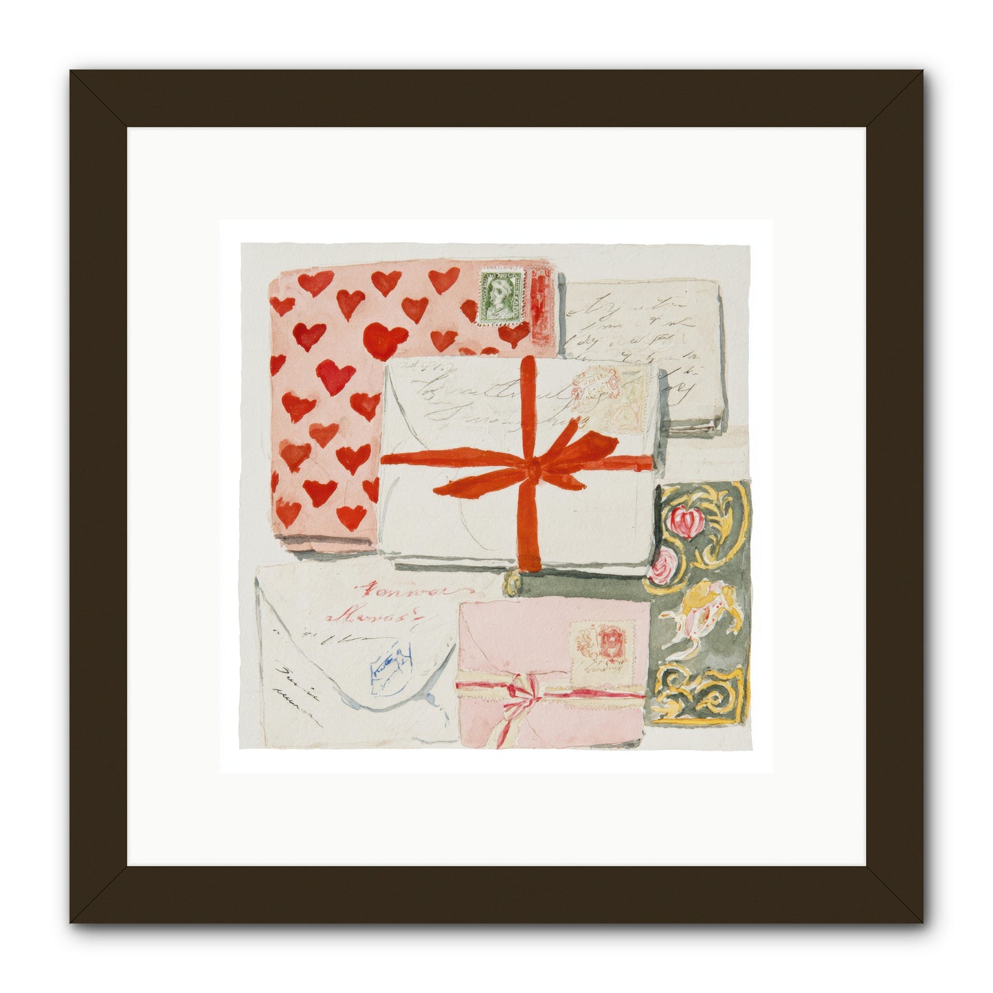 The Reading Club Of Hearts -- Framed Print - Black 12x12