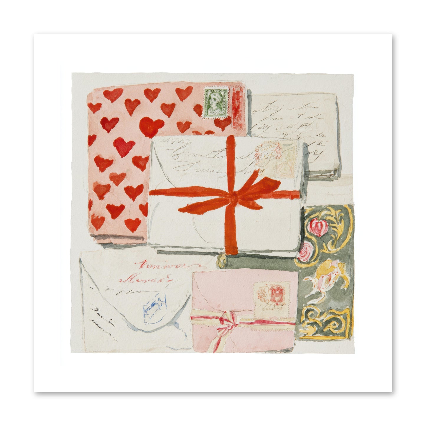 The Reading Club Of Hearts -- Paper Print 12x12