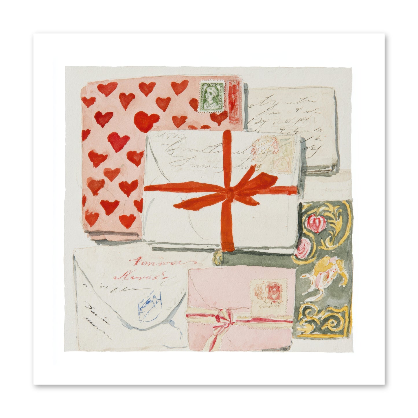 The Reading Club Of Hearts -- Paper Print 16x16