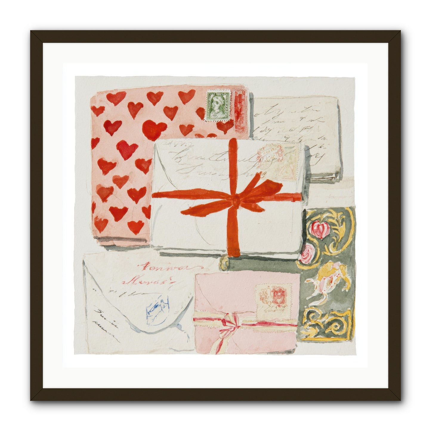 The Reading Club Of Hearts -- Framed Print - Black 30x30