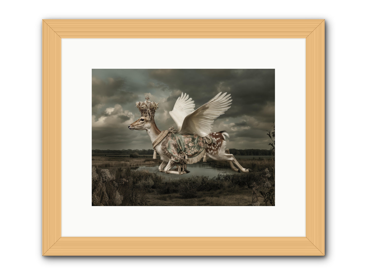 The River Wrote Its Name -- Framed Print - Natural 12x9
