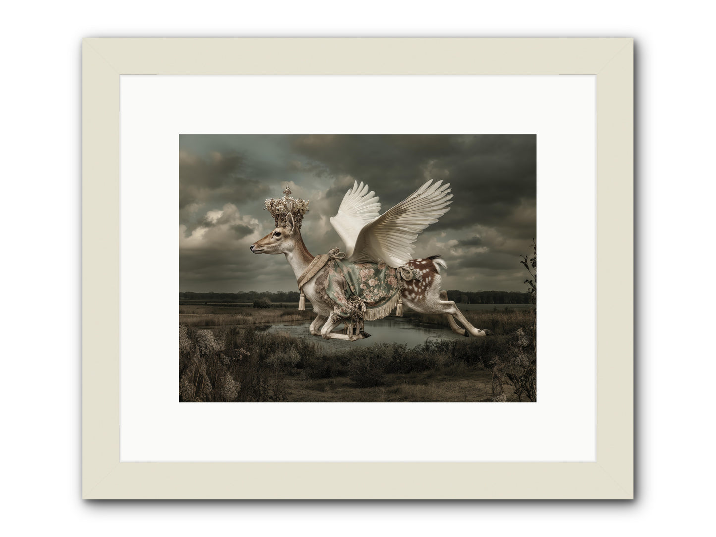 The River Wrote Its Name -- Framed Print - White 12x9