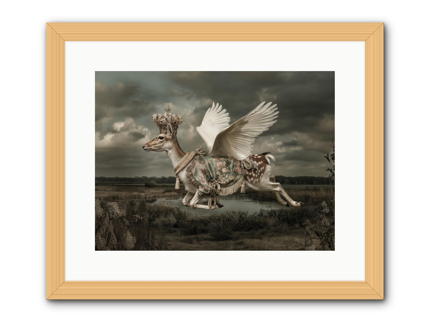 The River Wrote Its Name -- Framed Print - Natural 16x12