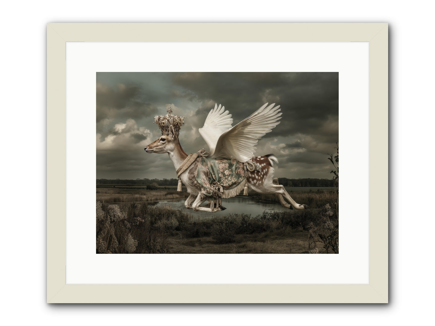 The River Wrote Its Name -- Framed Print - White 16x12