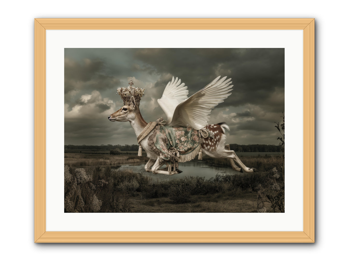 The River Wrote Its Name -- Framed Print - Natural 24x18