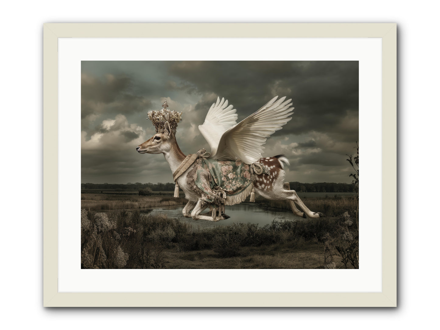 The River Wrote Its Name -- Framed Print - White 24x18
