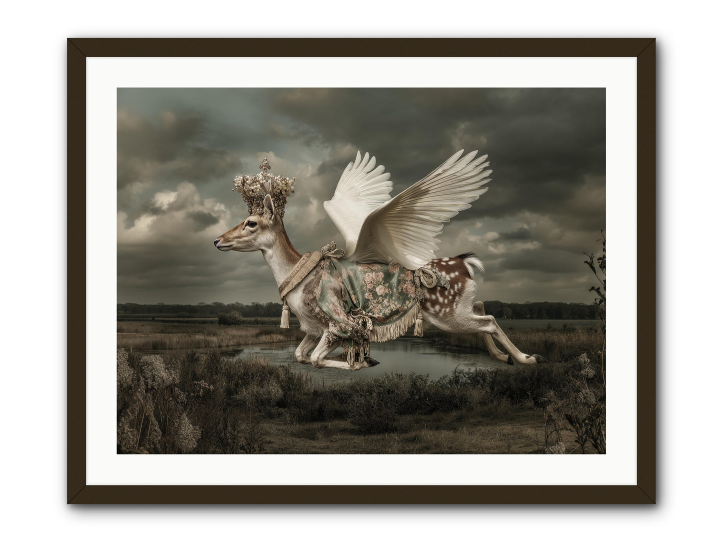 The River Wrote Its Name -- Framed Print - Black 32x24