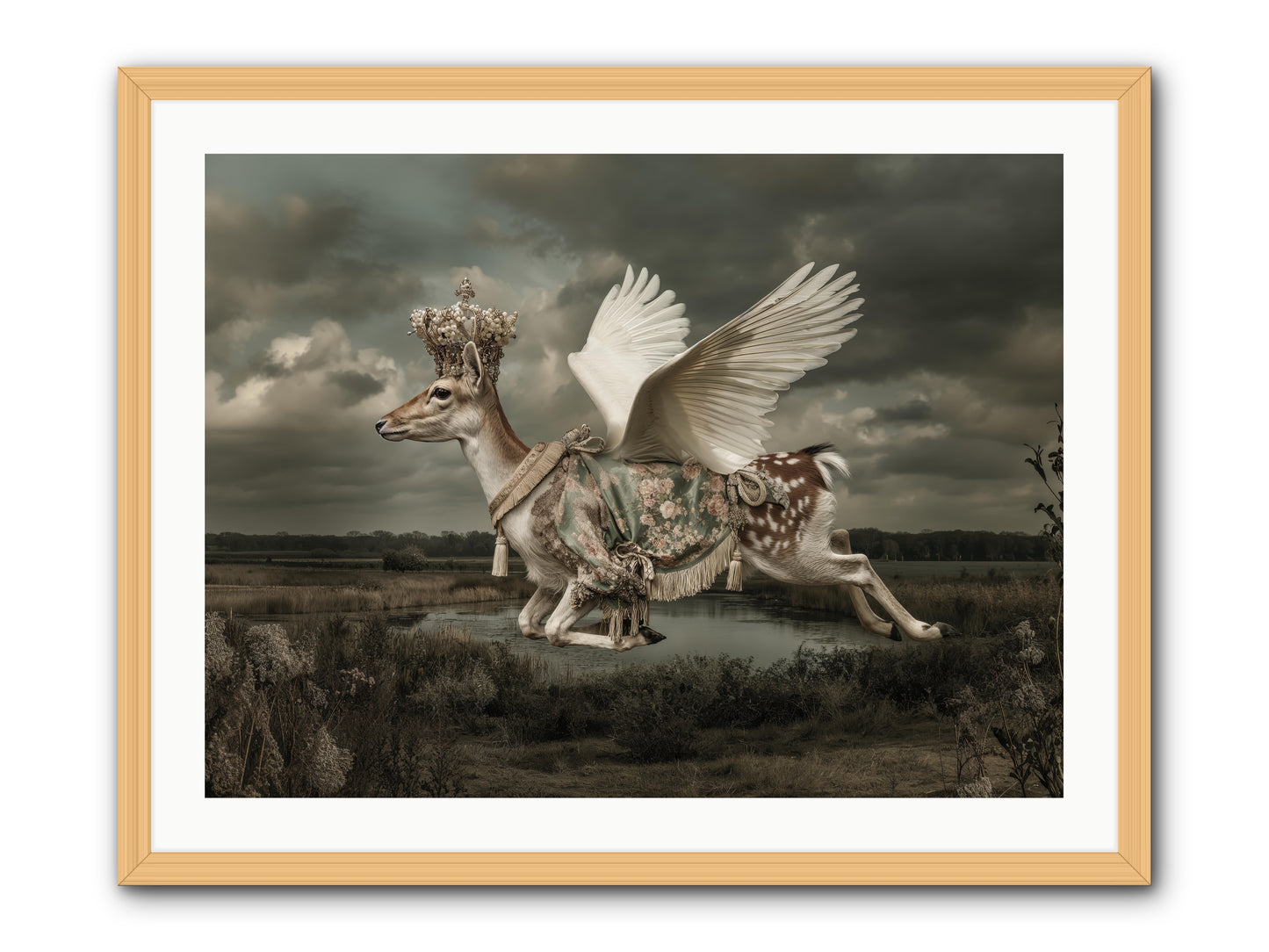 The River Wrote Its Name -- Framed Print - Natural 32x24