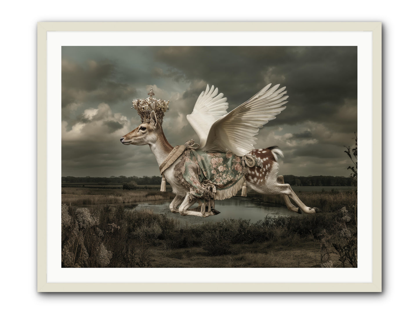 The River Wrote Its Name -- Framed Print - White 40x30