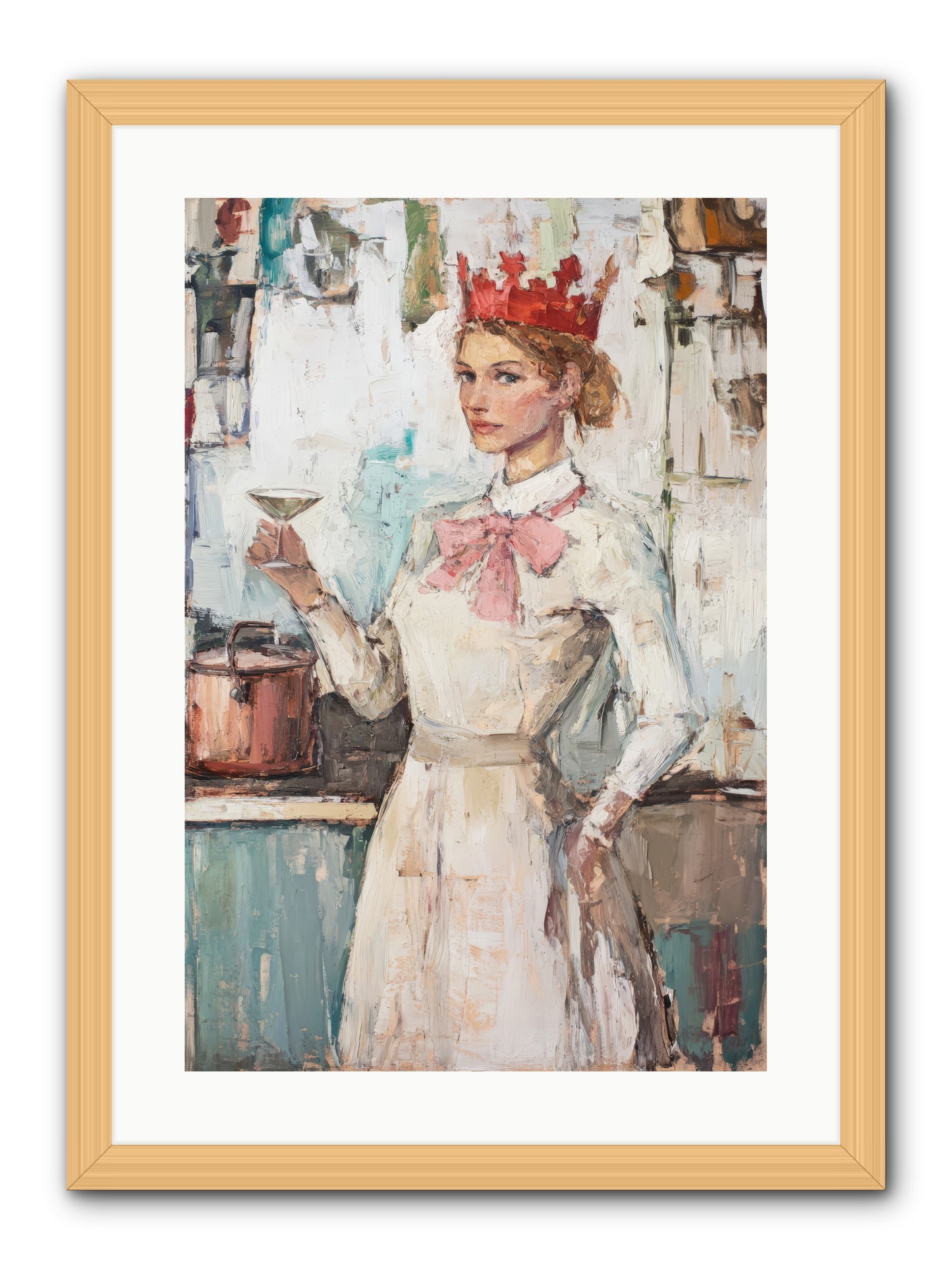 The Royal Nightcap -- Framed Print - Natural 16x24