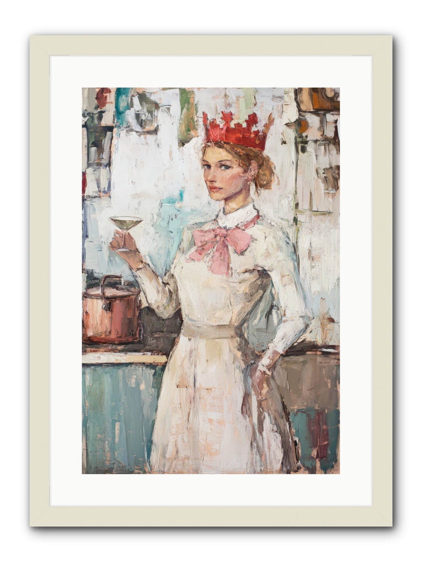 The Royal Nightcap -- Framed Print - White 16x24