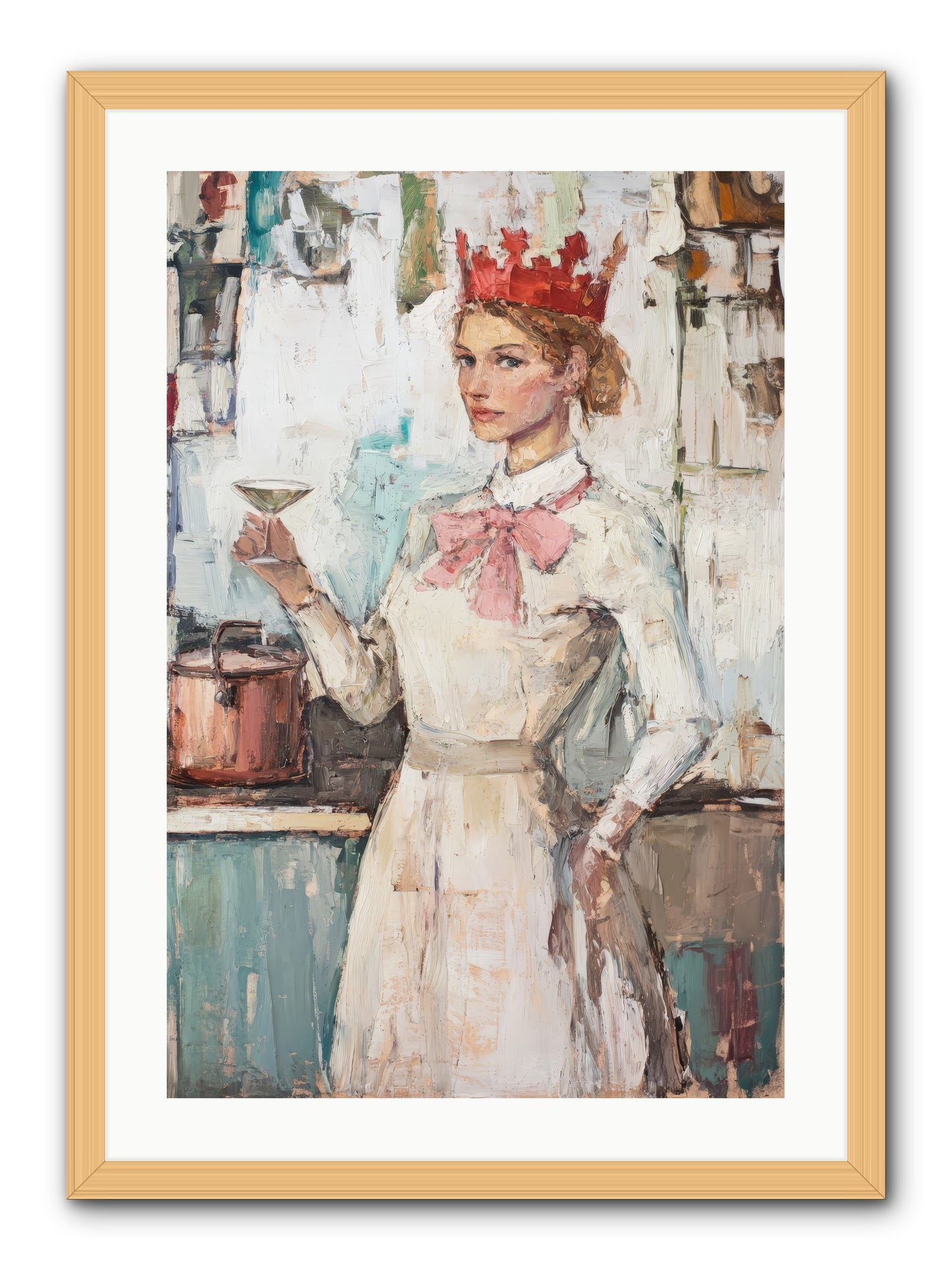 The Royal Nightcap -- Framed Print - Natural 20x30