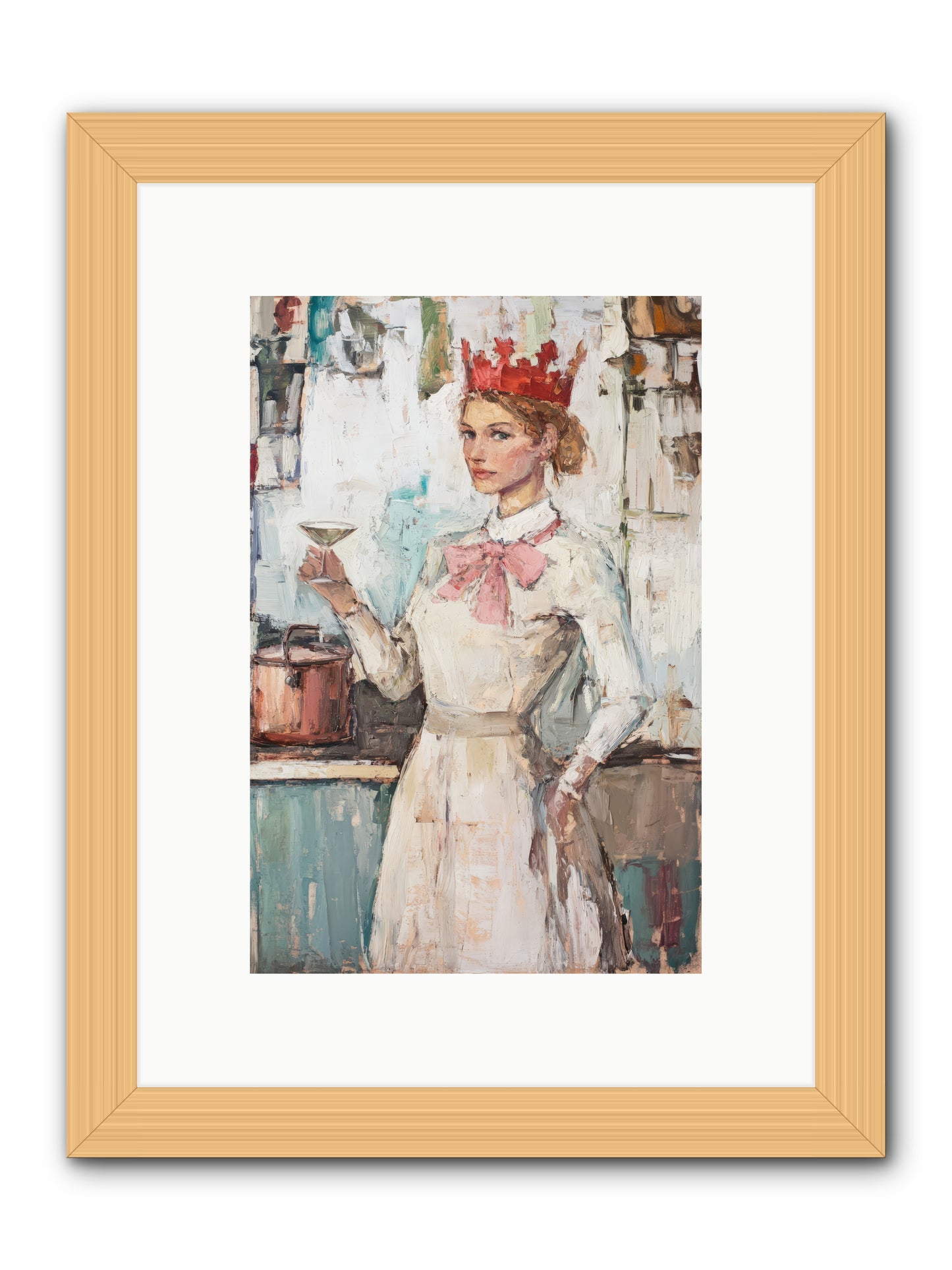 The Royal Nightcap -- Framed Print - Natural 8x12