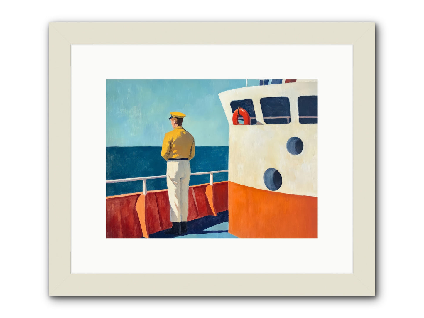 The Seafarer -- Framed Print - White 12x9