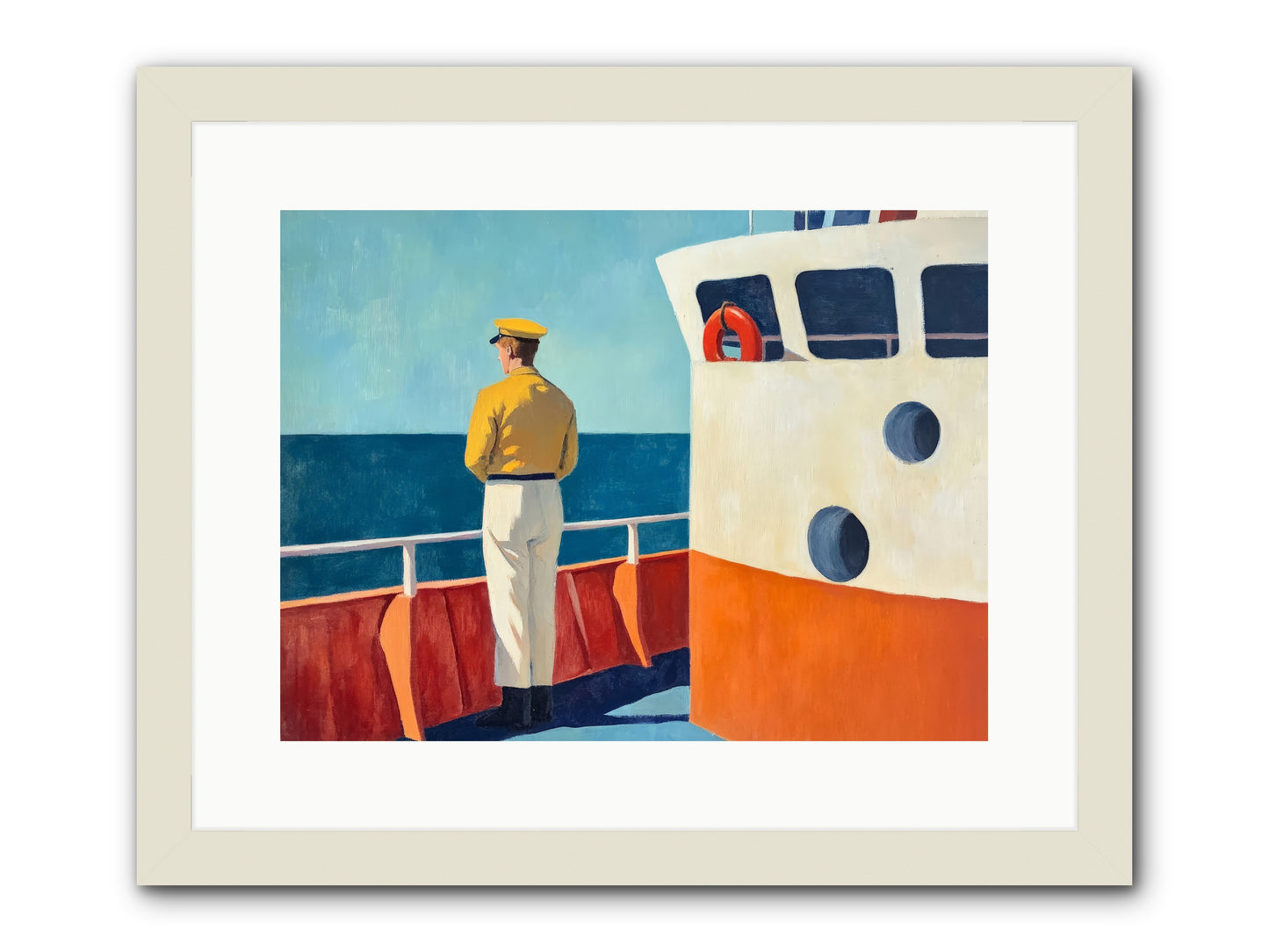 The Seafarer -- Framed Print - White 16x12