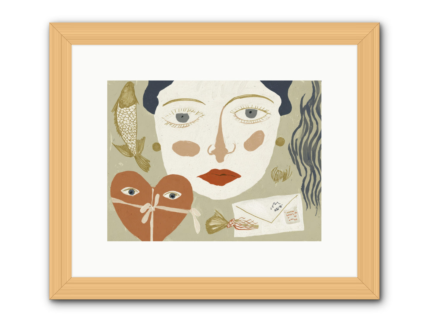 The Secret Address Of Love -- Framed Print - Natural 12x9