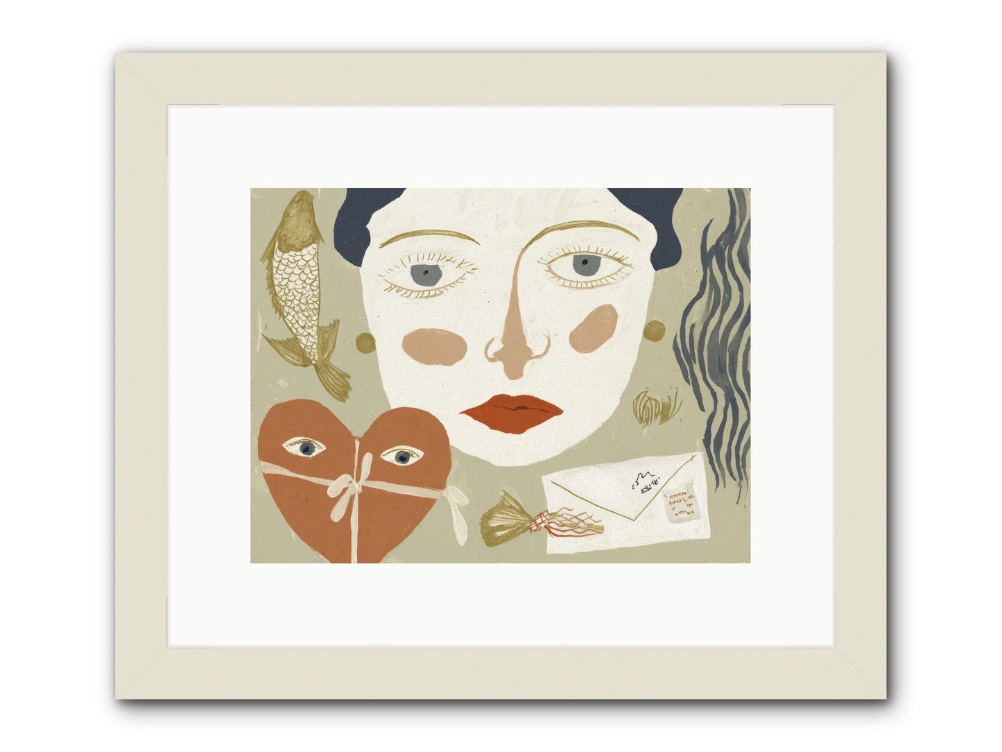 The Secret Address Of Love -- Framed Print - White 12x9