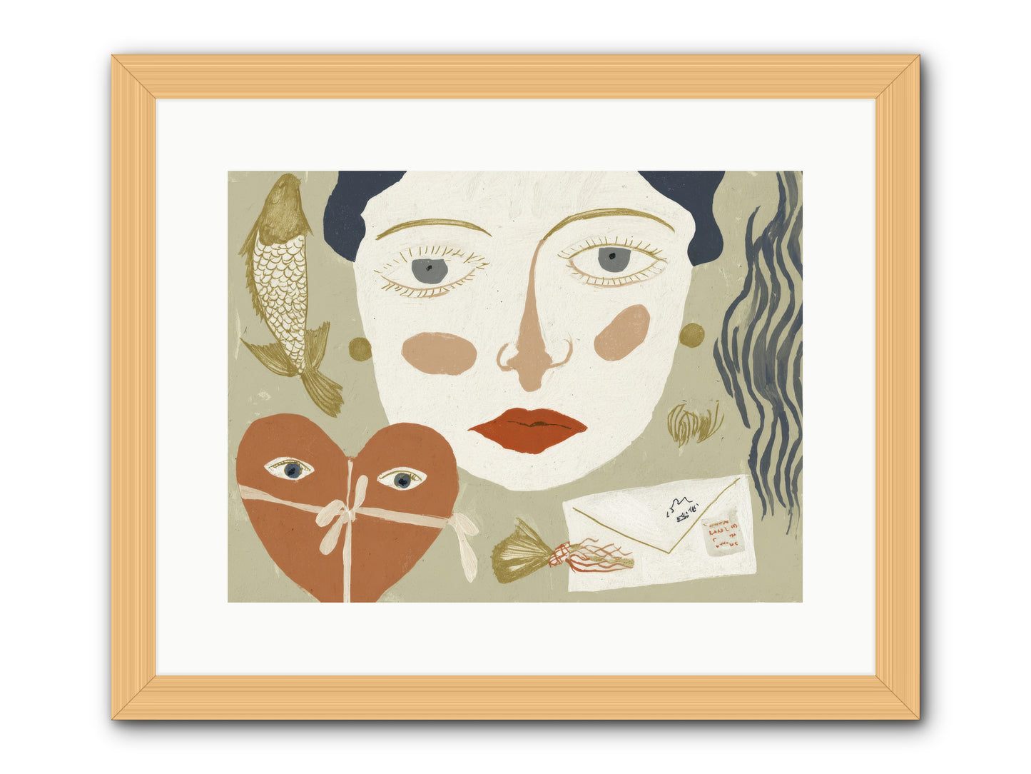 The Secret Address Of Love -- Framed Print - Natural 16x12