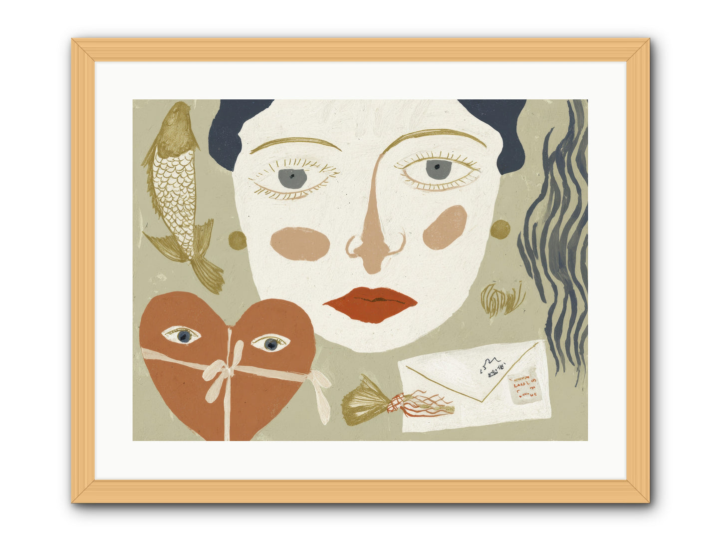 The Secret Address Of Love -- Framed Print - Natural 24x18