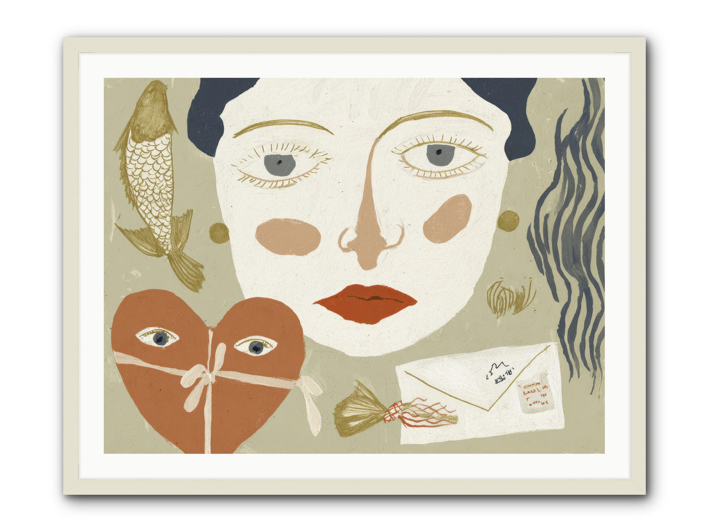 The Secret Address Of Love -- Framed Print - White 40x30