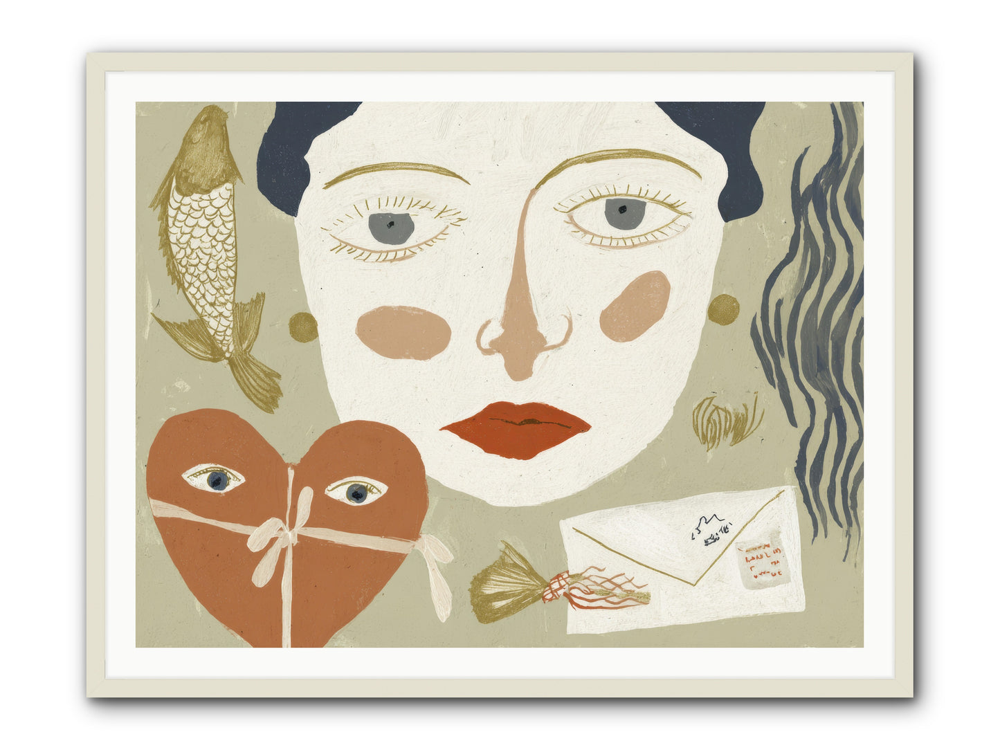 The Secret Address Of Love -- Framed Print - White 48x36