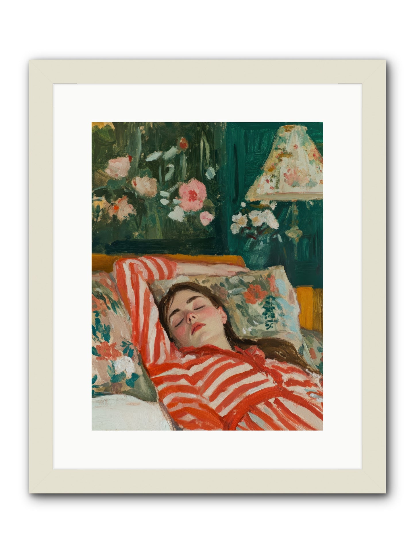 The Secret Repose -- Framed Print - White 12x16