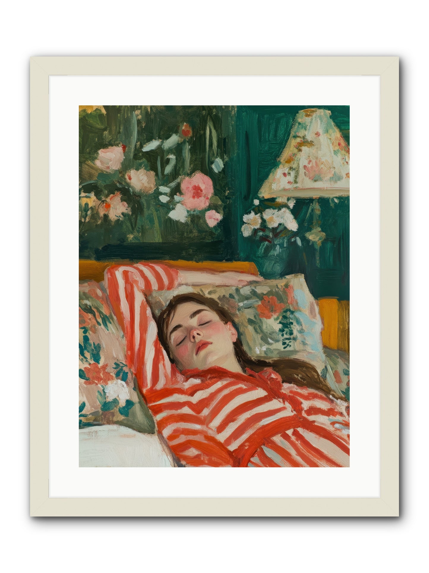 The Secret Repose -- Framed Print - White 18x24