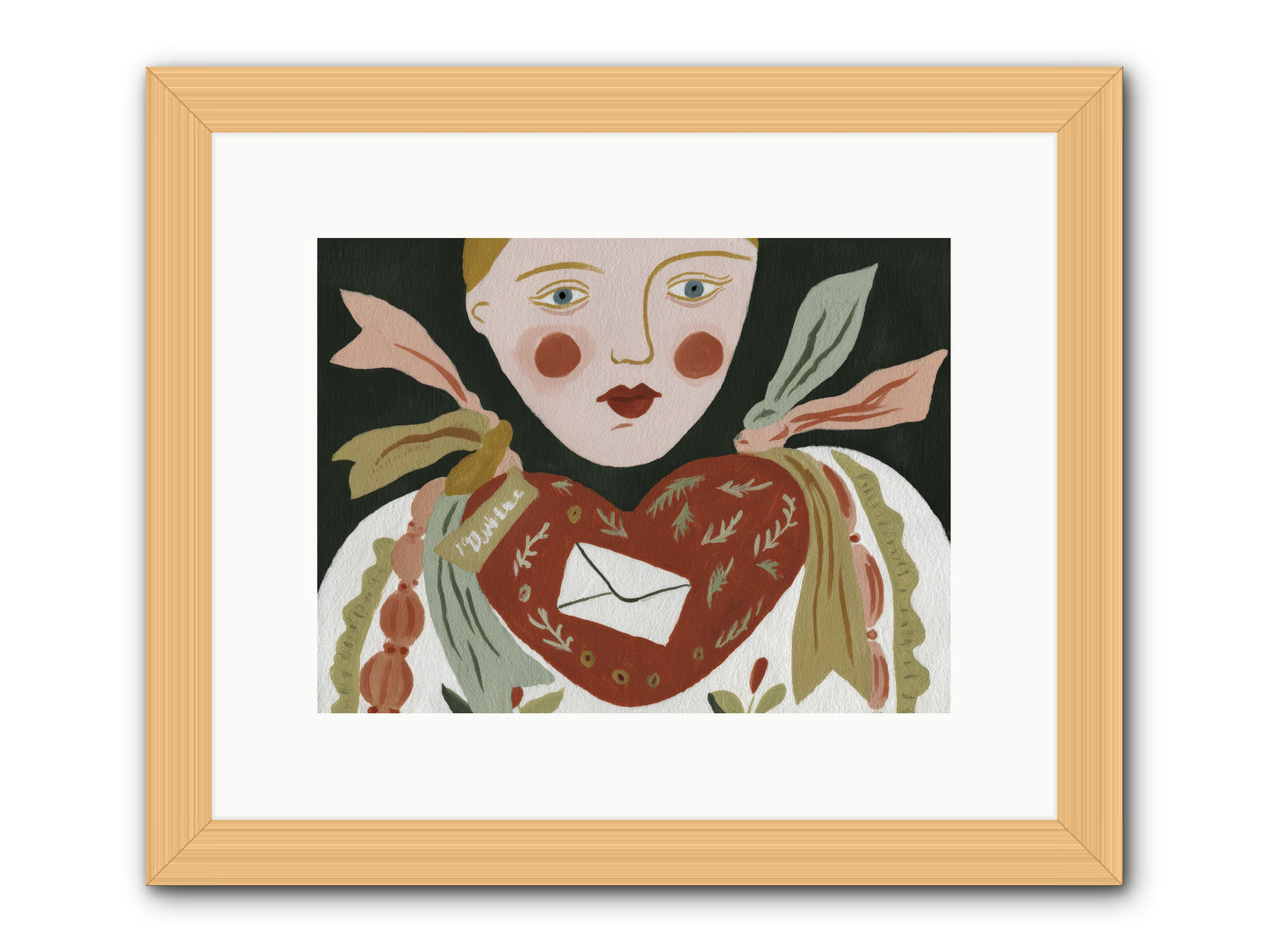 The Sketchbook Of Hearts -- Framed Print - Natural 12x9