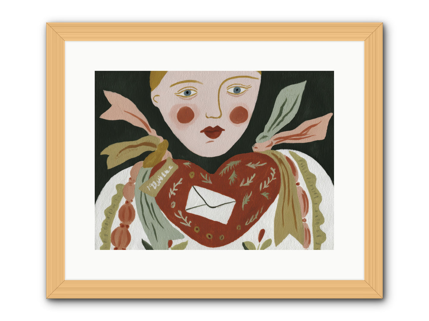 The Sketchbook Of Hearts -- Framed Print - Natural 16x12