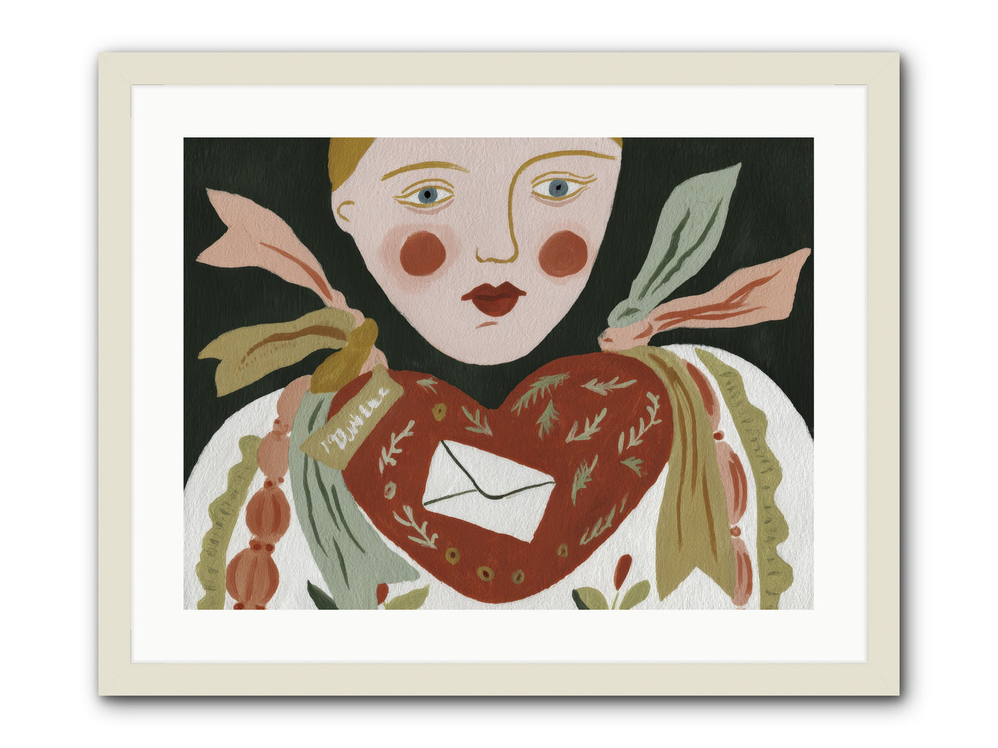 The Sketchbook Of Hearts -- Framed Print - White 24x18