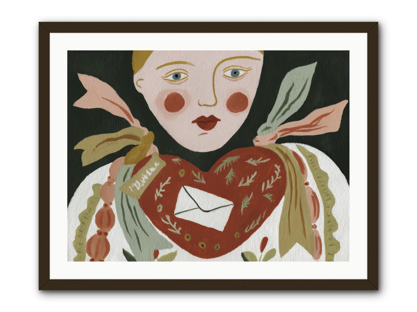 The Sketchbook Of Hearts -- Framed Print - Black 32x24