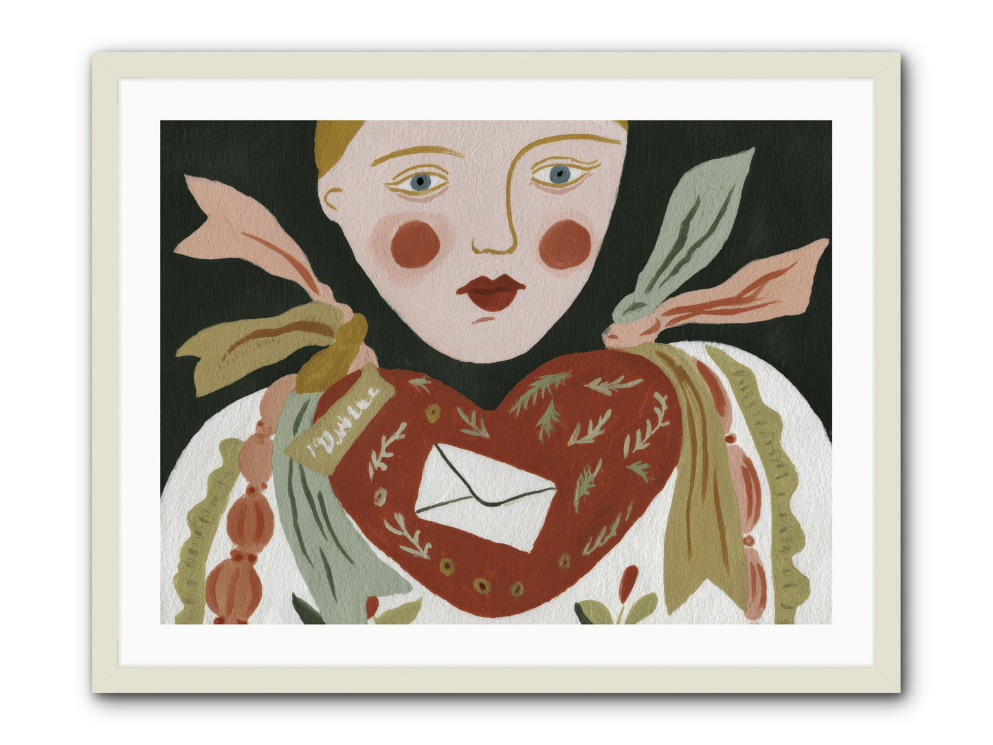 The Sketchbook Of Hearts -- Framed Print - White 32x24
