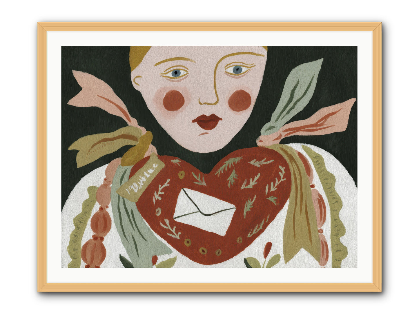 The Sketchbook Of Hearts -- Framed Print - Natural 40x30