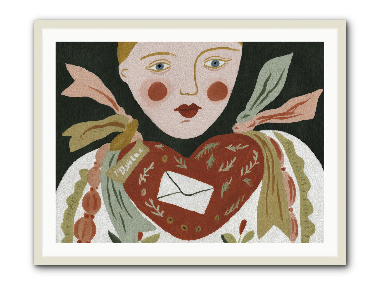 The Sketchbook Of Hearts -- Framed Print - White 40x30