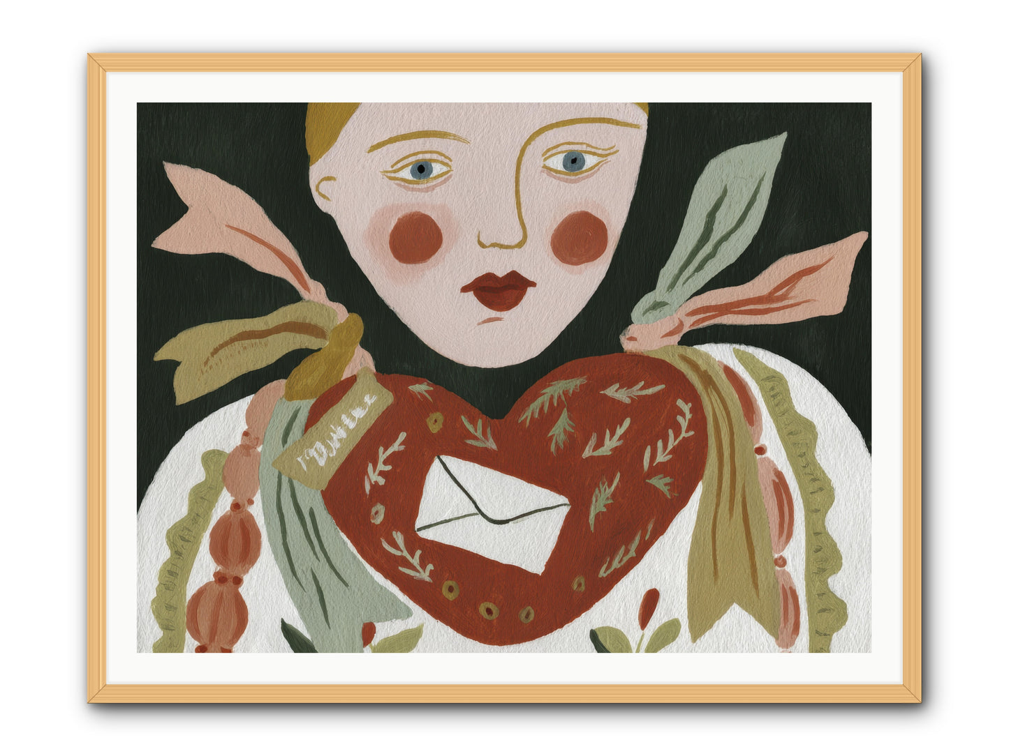 The Sketchbook Of Hearts -- Framed Print - Natural 48x36
